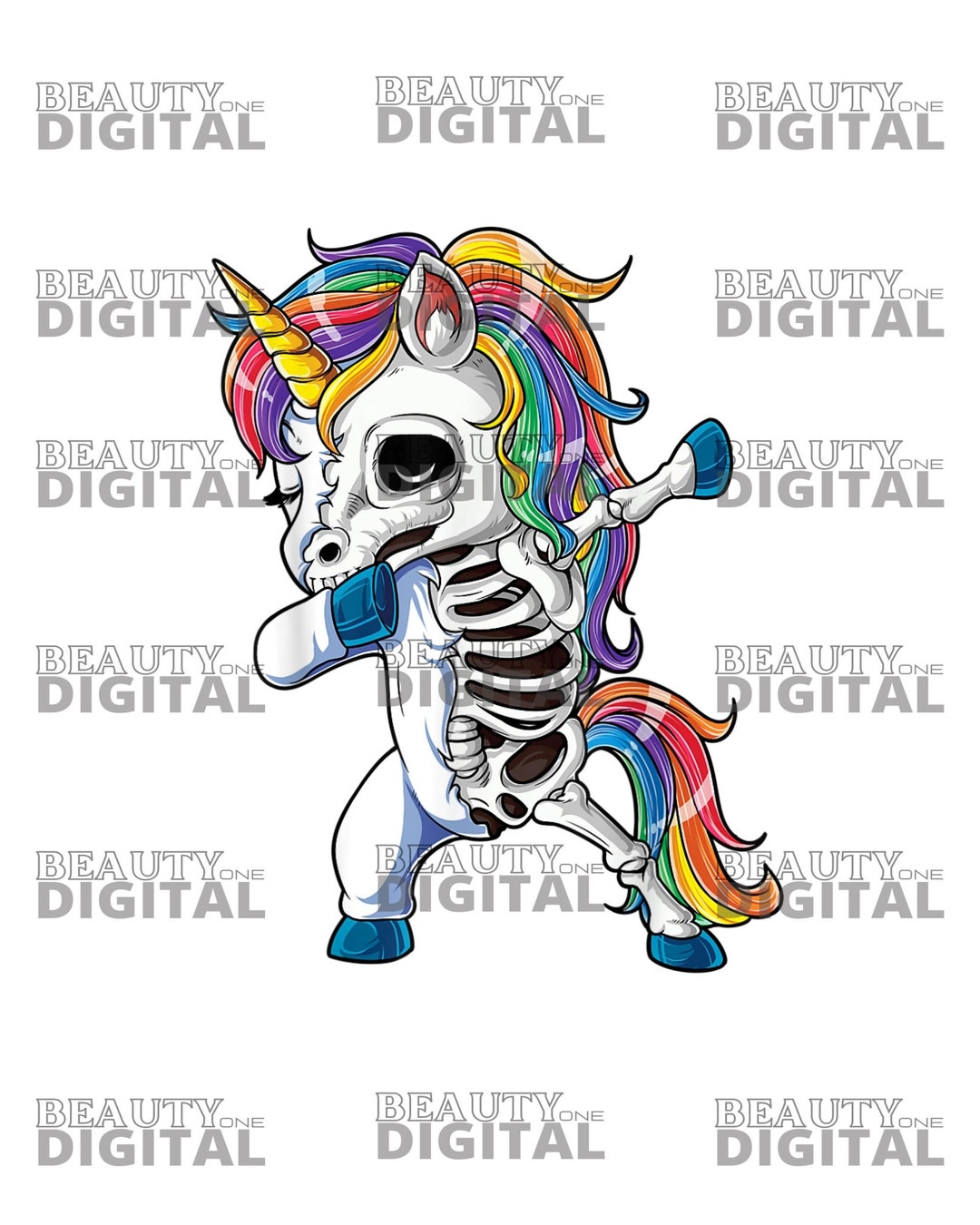 Dabbing Unicorn Skeleton Halloween Girls Dab Gifts PNG, Funny Unicorn ...