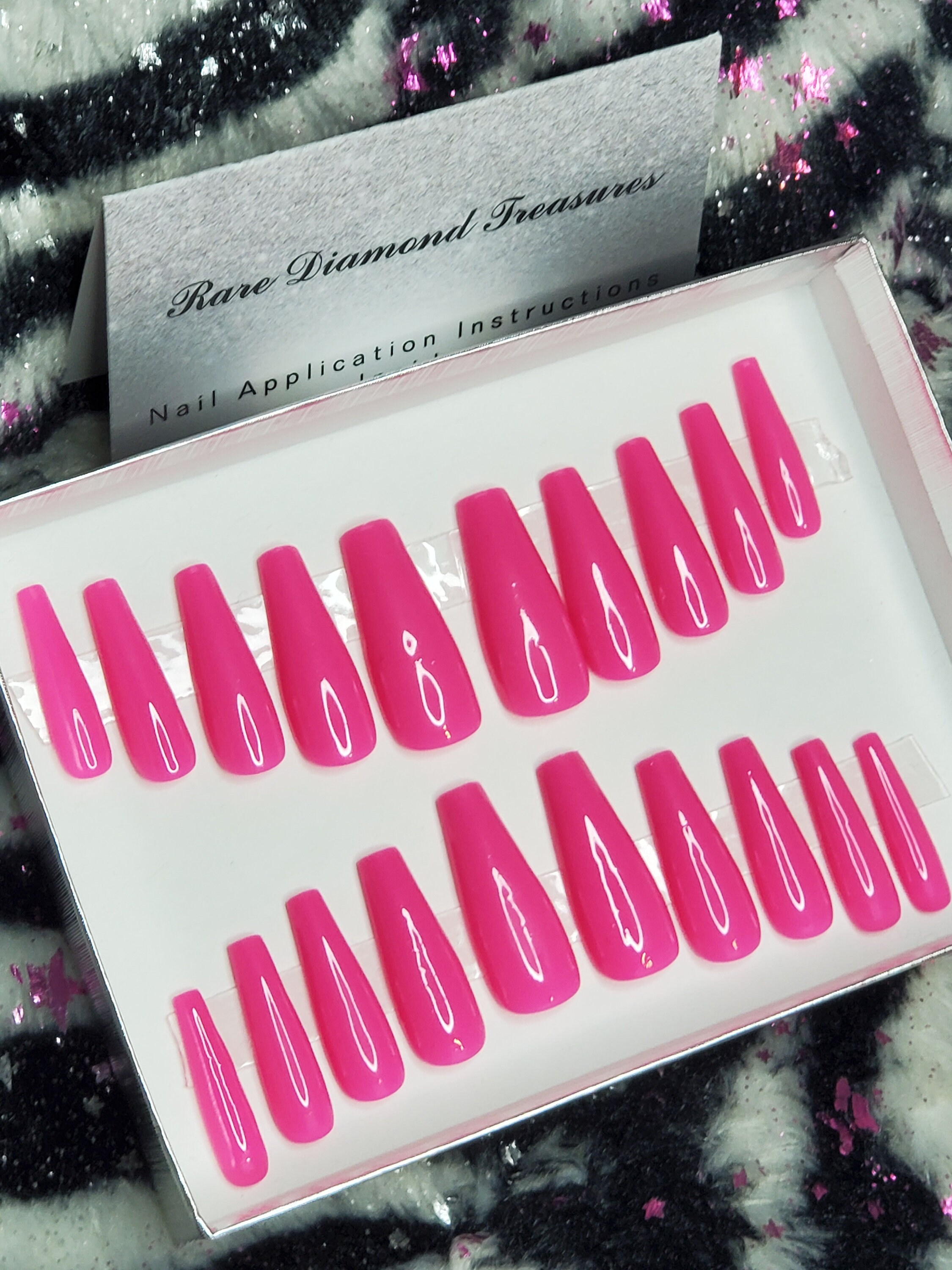 Glossy Romantic Pink Gel Presson Nail Set of 24 Nails Etsy