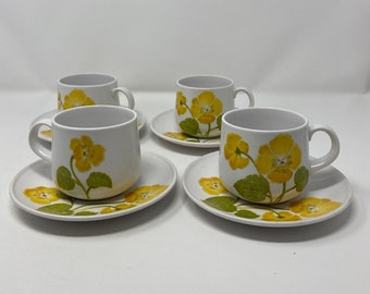 Vintage 1970s Noritake Progression Daisy Flower Stoneware Cup