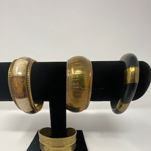 Vintage Black Horn And Brass Bangle Bracelet, Assorted Bracelet, Cooper Bangle, Bone And Horn Indian Bangle,