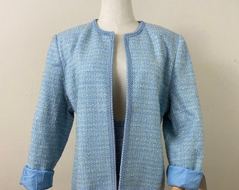 Vintage Karen Scott Wool Skirt Suit Set: 80s Scottish Textiles, Plus Size 14