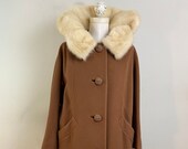 Vintage 50s FUR MINK COAT Cashmere Mink Long Stand Up Collar Tailored By Adrian Pearsall designer for Amters Fashion in Denver Mink Coat