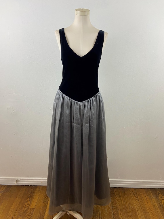 90s Black Velvet Evening Gown: Metallic Organdy Circle Skirt - Ann Taylor,  Size 14 - Etsy