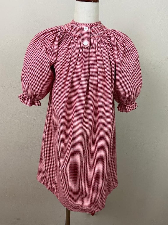 Vintage Viva La Fete French Smoked Gingham Red Pre