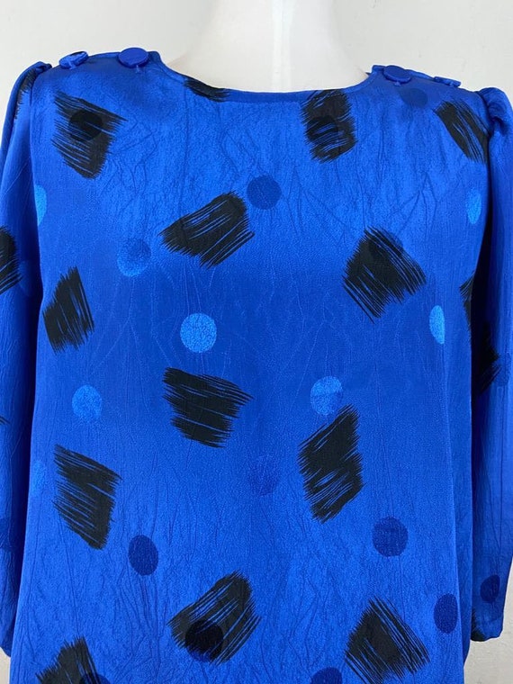 Vintage Stuart Alan Blue Dress / Size M / 30's St… - image 2