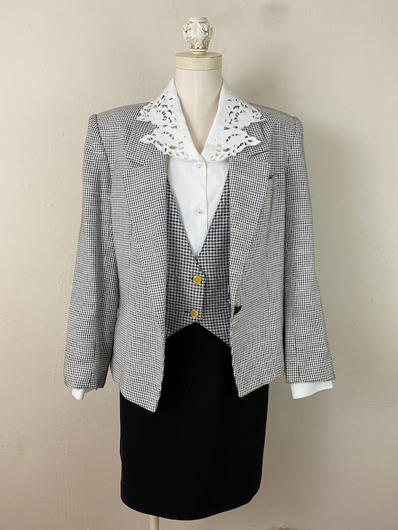 Vintage Late 80s Small Black And White Houndstooth