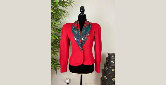 Leslie Fay Red Blazer Size 4 With Wide Shoulder Pads Etsy UK