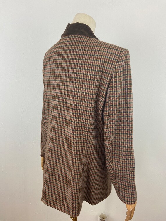Vintage 80s Houndstooth Polo Classic Style Long E… - image 9