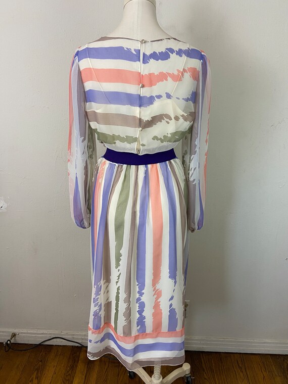 Vintage Late 70s Pastel Print Colors Shirtdress I… - image 7