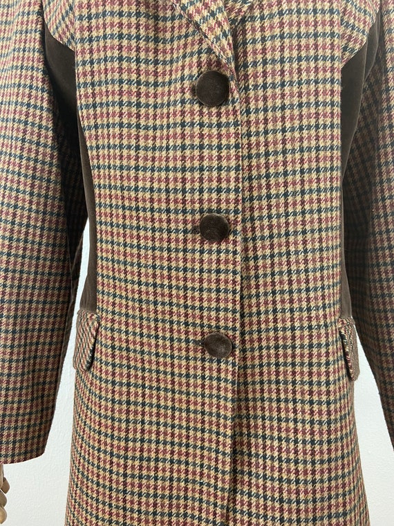 Vintage 80s Houndstooth Polo Classic Style Long E… - image 3