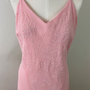 Vintage Early 90s Embellished Peach Maxi Formal Low Back Cut Imperio Sexy Dress By JULIET, PLUS SIZE Formal Sexy Dress, Size-2xl image 6