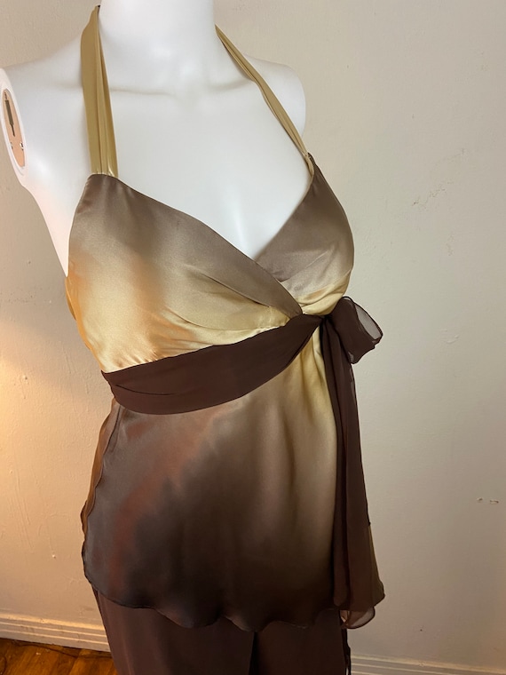 Vintage 80s CACHE BROWN OMBRÉ Lock Set/ Chiffon, … - image 6