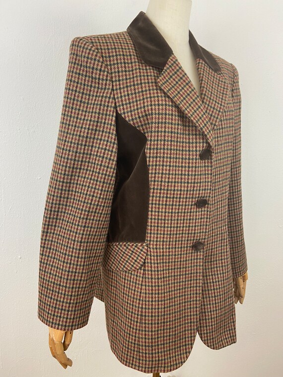 Vintage 80s Houndstooth Polo Classic Style Long E… - image 4