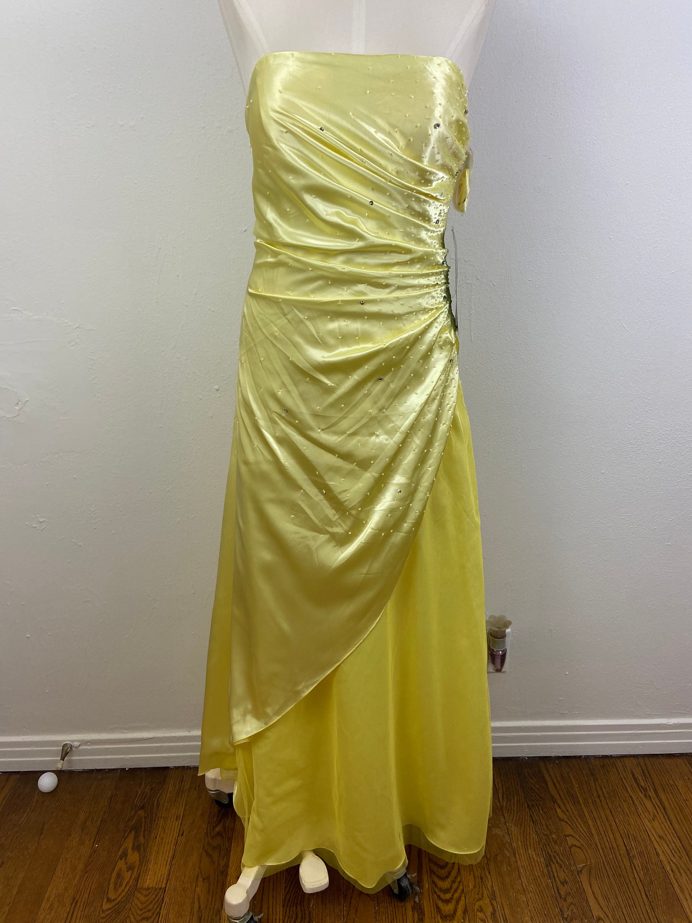 David's bridal canary yellow dress hotsell