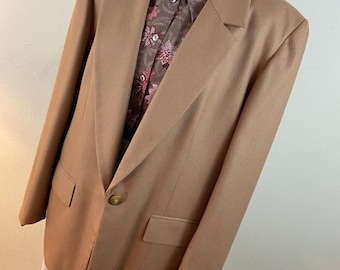 Vintage Wool Blazer Set: 70s High Waist Pants & Secretary Shirt