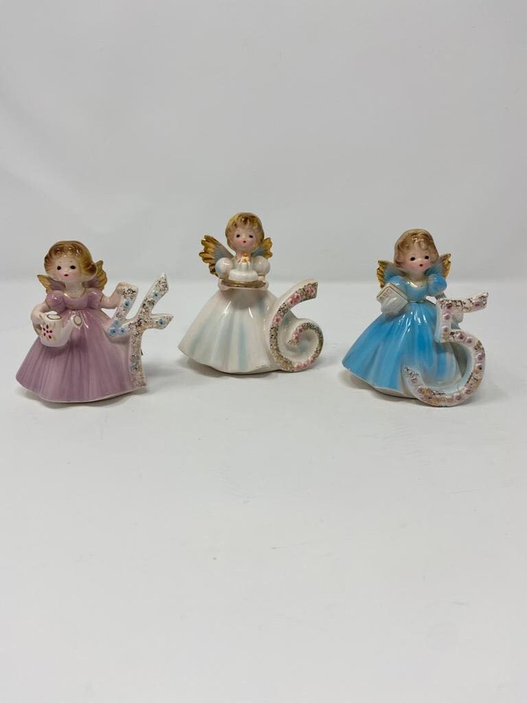 Vintage good Repaired Original Josef Birthday Angels Dolls Figurines