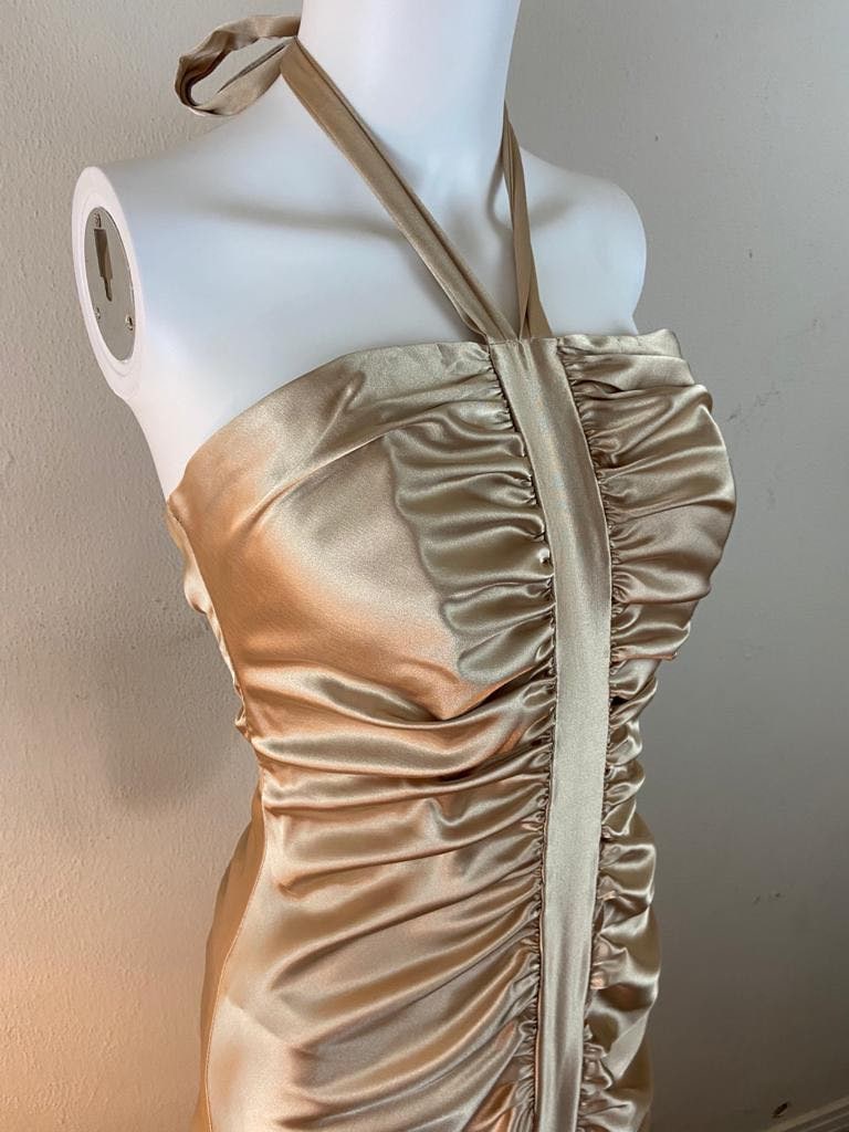 green emerald velvet dress Size 16 Jessica Mcclintock 700201 Ivory/Nude Gown