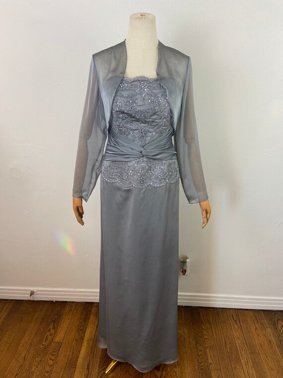 Vintage 90s Grey Organza Halter Dress With Lace Bolero (size 8) - Etsy Vintage 90s Grey Organza Halter Dress With Lace Bolero (size 8) - Etsy