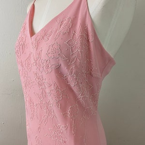 Vintage Early 90s Embellished Peach Maxi Formal Low Back Cut Imperio Sexy Dress By JULIET, PLUS SIZE Formal Sexy Dress, Size-2xl image 8