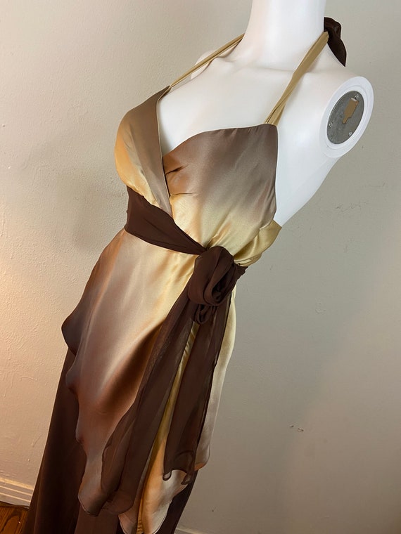 Vintage 80s CACHE BROWN OMBRÉ Lock Set/ Chiffon, … - image 5