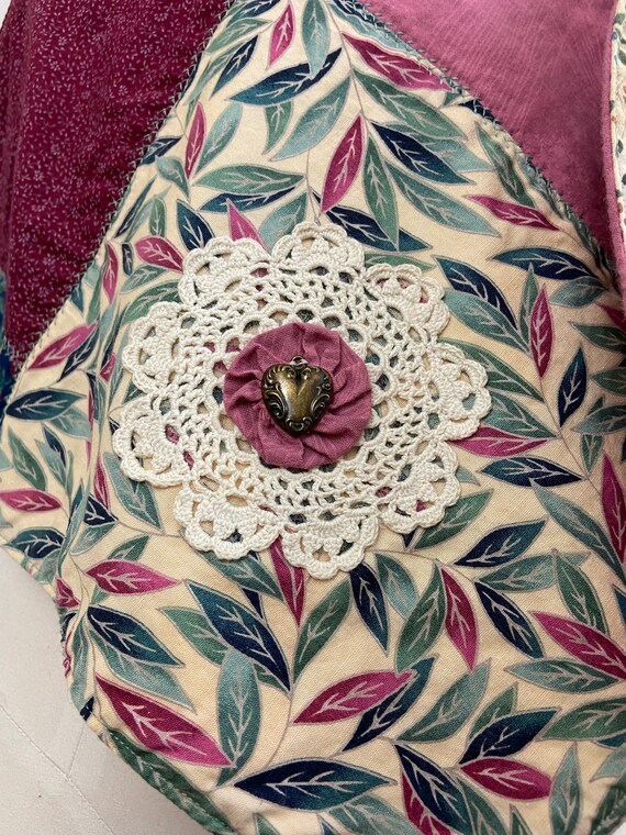 Vintage 80s Patchwork Calico Vest: Shabby Chic La… - image 4