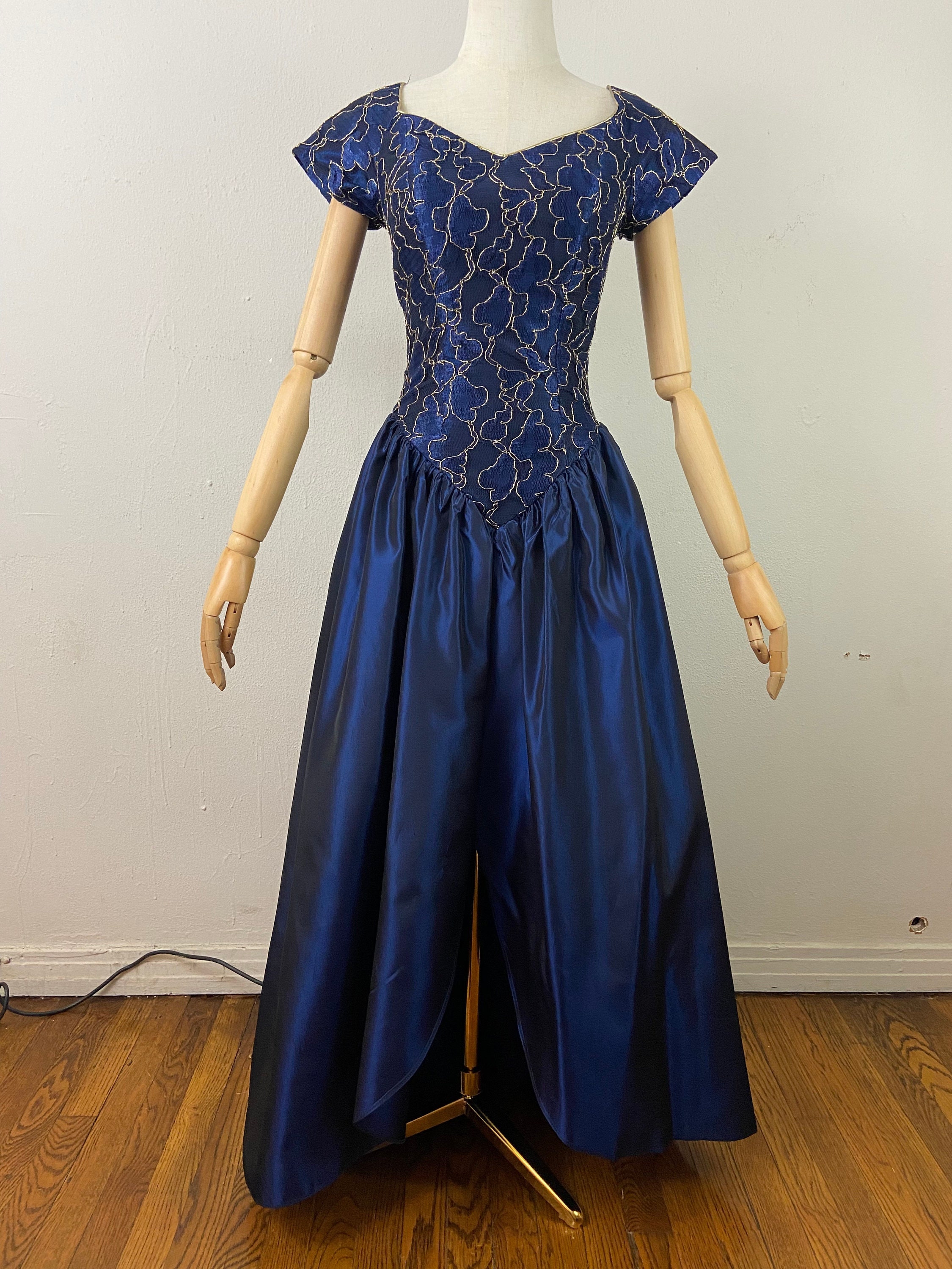80s taffeta store prom dress