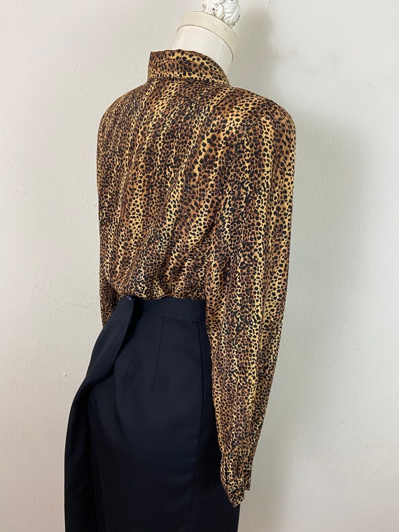 Vintage Early 90s Chita Animal Print 100% Silk Lo… - image 7