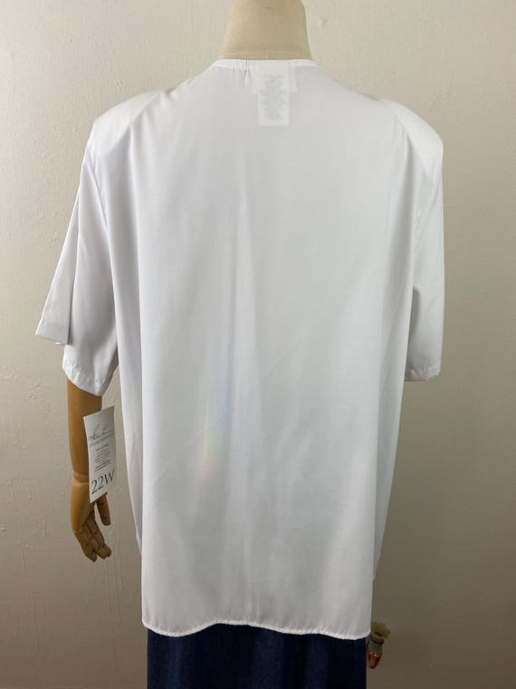 Vintage 80s Nautical Print Blouse with Attached V… - image 7