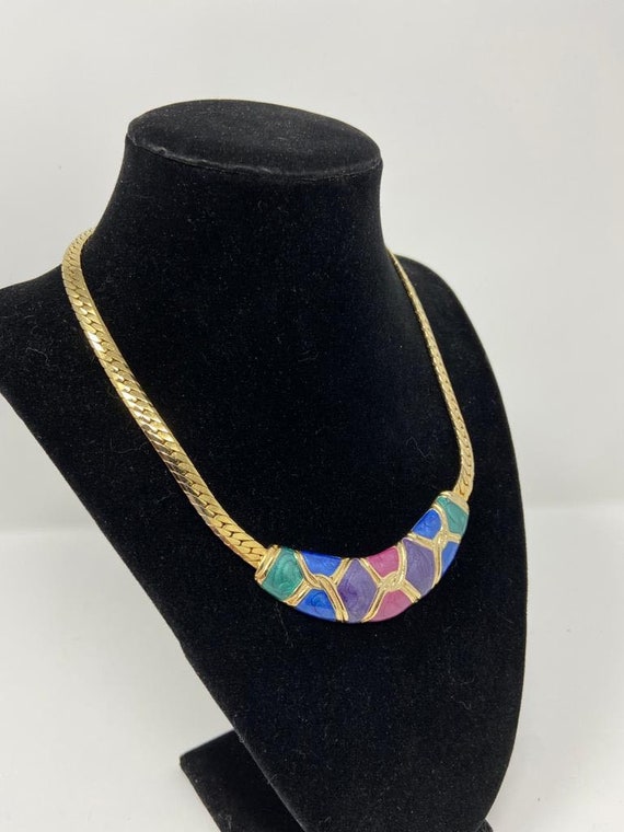 Vintage 70s 80s Monet Classic Multicolor Enamel C… - image 3