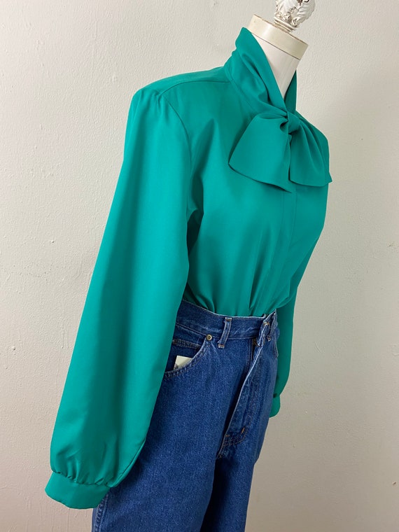 70's Jade Flower Print Top by Judy Bond main image 0