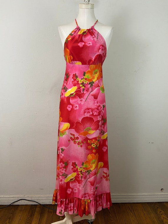 Vintage 60s Floral Halter Dress: The Ritz Honolulu, Size 8 Vintage 60s Floral Halter Dress: The Ritz Honolulu, Size 8