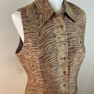 Vintage Silk VEST ANIMAL Prints/BOHEMIAN Animal print Vest/Fashion Trendy Vest