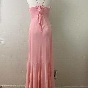 Vintage Early 90s Embellished Peach Maxi Formal Low Back Cut Imperio Sexy Dress By JULIET, PLUS SIZE Formal Sexy Dress, Size-2xl image 7