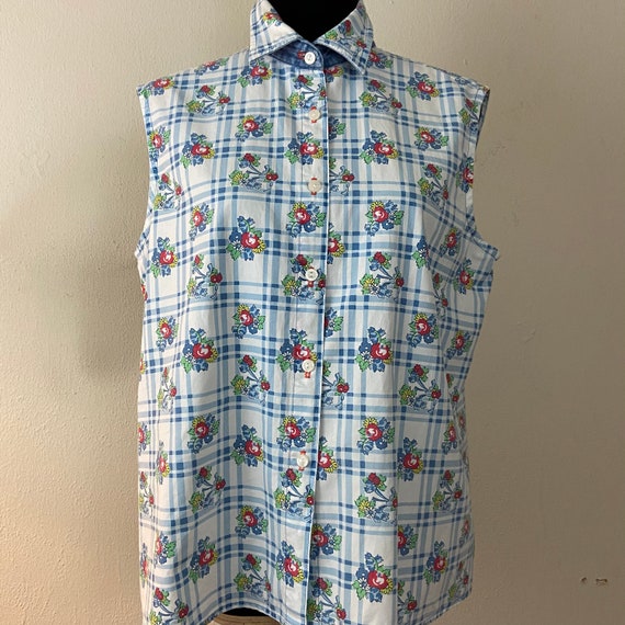 VINTAGE 80s GUESS shirt/ Maid in USA/ Sleeveless … - image 1