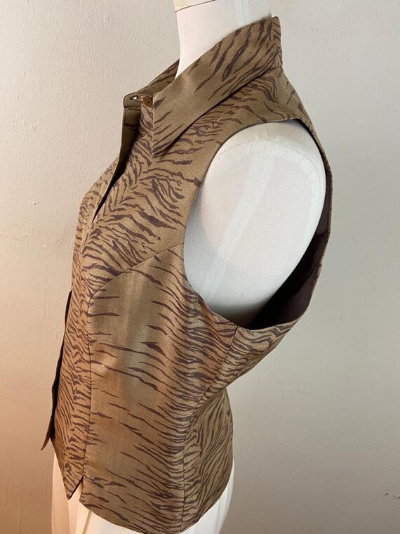 Vintage Silk Animal Print Vest - Size 8 - Etsy