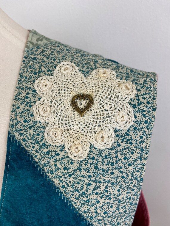 Vintage 80s Patchwork Calico Vest: Shabby Chic La… - image 5