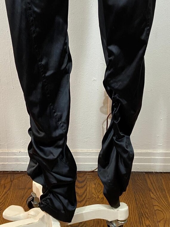 Vintage 80s Gold Flava Satin Poly Pucker Pants / … - image 3