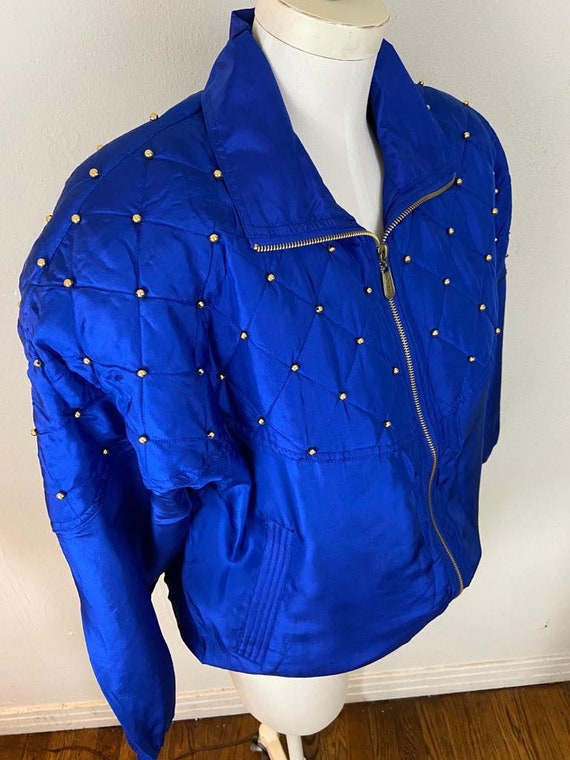 Vintage 80s Deadstock Studded Light Windbreaker /… - image 3