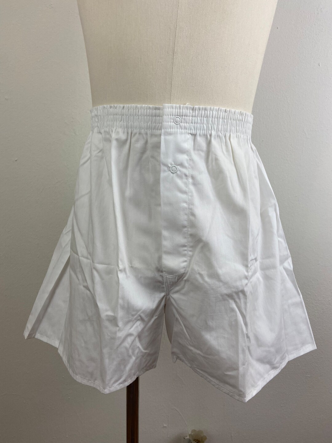 Vintage DEAD STOCK Mens White Boxer Short 2pc Set From 60s to 70s, 100% ...