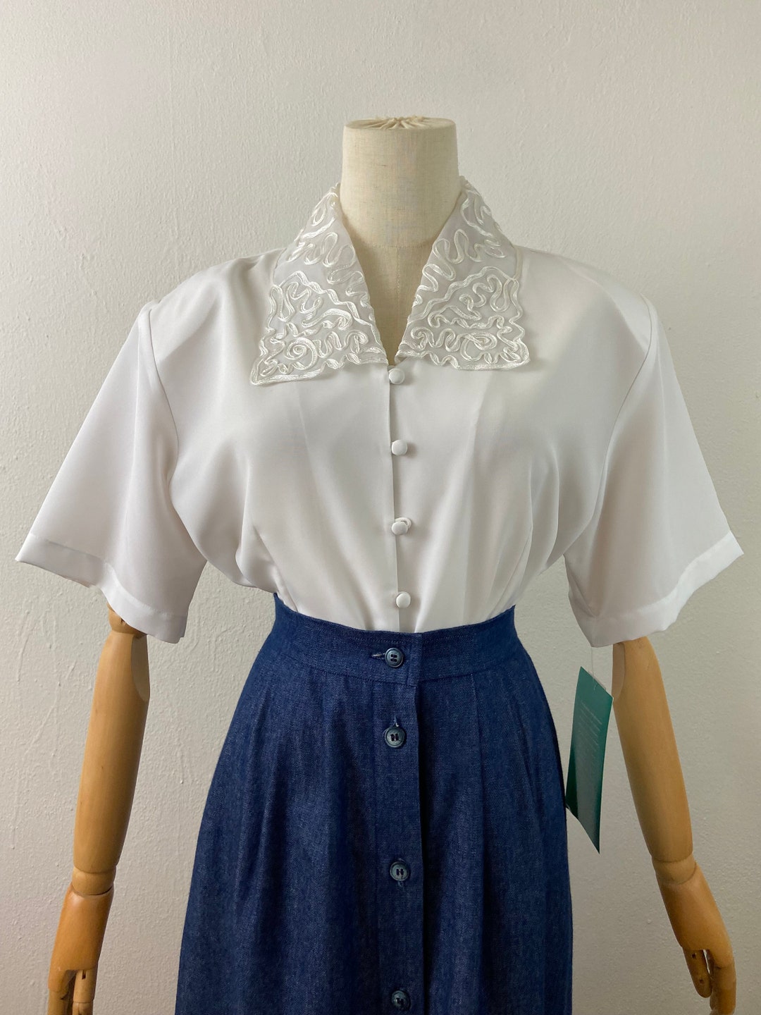 Womens Chic Shirt Blouse Vintage Work Tops Chiffon Blouse