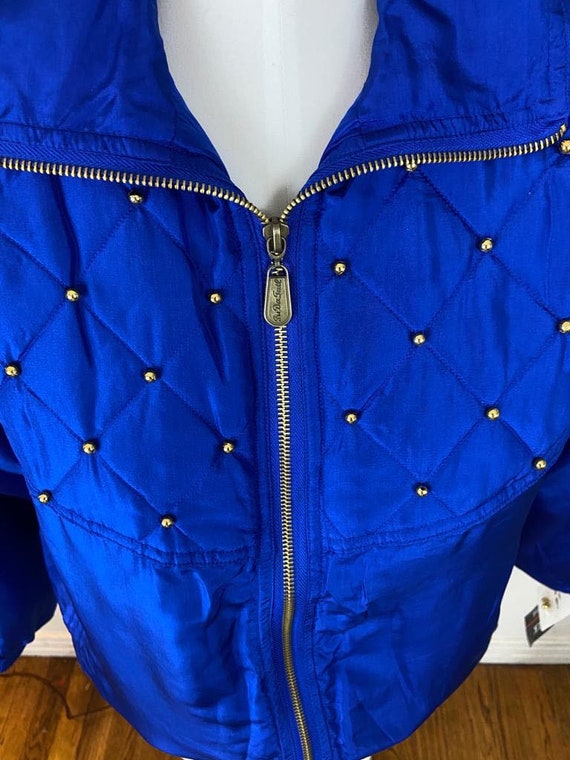 Vintage 80s Deadstock Studded Light Windbreaker /… - image 2