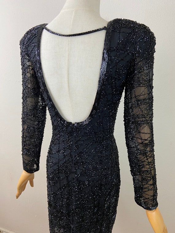 Vintage 80s OLEG CASSINI Embellished Black Cockta… - image 10