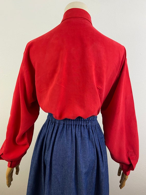 Vintage 90s Long Puffy Sleeves With Ruffle Chest … - image 7