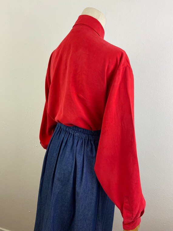 Vintage 90s Long Puffy Sleeves With Ruffle Chest … - image 8