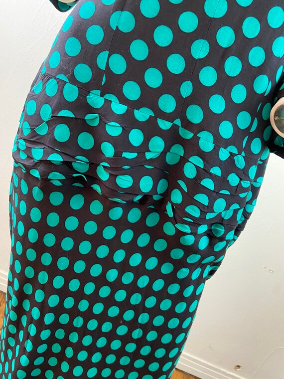 Vintage  80s Polka Dots Haute Couture Designer Dr… - image 5