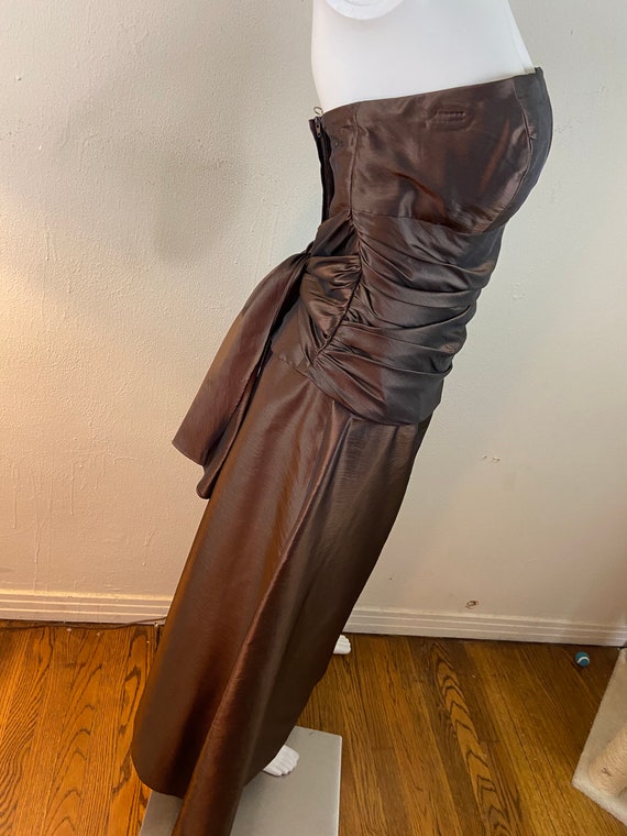 Vintage 90s BILL LEVKOFF EUROPEAN Satin Strapless… - image 3