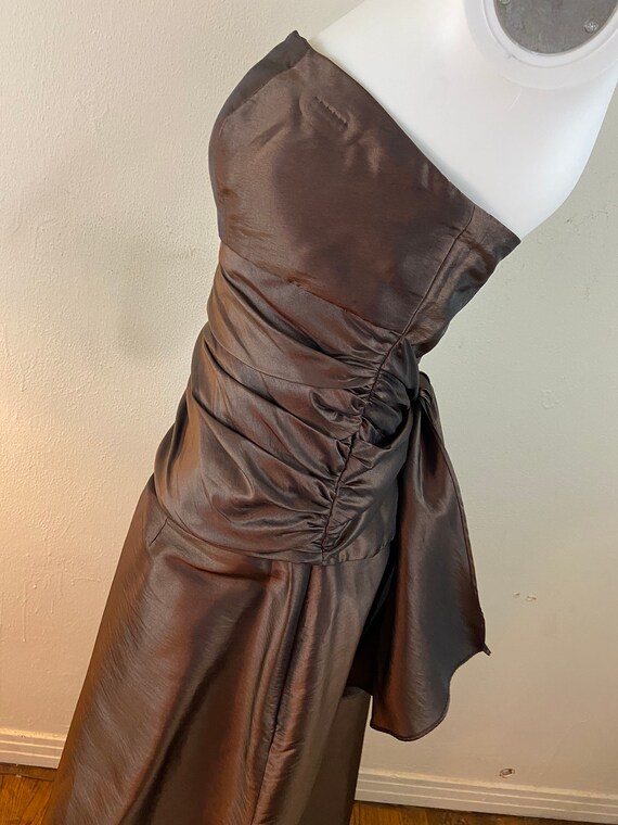 Vintage 90s BILL LEVKOFF EUROPEAN Satin Strapless… - image 4