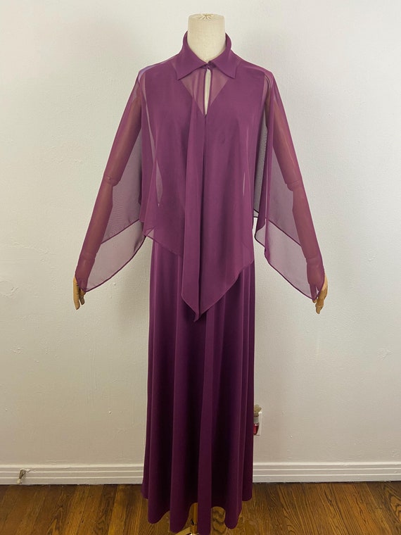 sachin and babi light blue dress Plum Ruffle Flare Sleeve Belted Chiffon Maxi Dress