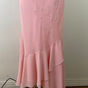 Vintage Early 90s Embellished Peach Maxi Formal Low Back Cut Imperio Sexy Dress By JULIET, PLUS SIZE Formal Sexy Dress, Size-2xl image 4