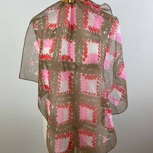Vintage 50s Silk Jersey, Rayon Nylon Multi Print 3 Pieces Scarf Lot, Floral print & Abstract Print And Striped Print Scarves.